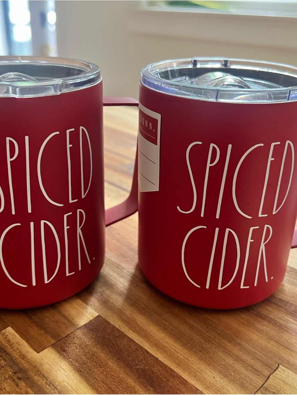 Rae Dunn Red "Spiced Cider" Mug Set